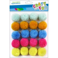 2. Craft With Fun Ozdoba Dekoracyjna Pompony Duże Kolorowe 463936